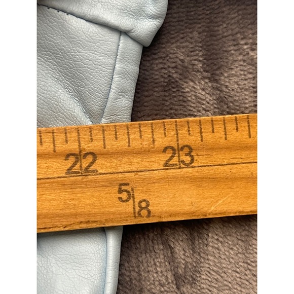 Susan Graver Faux Leather Jacket Womens 2X Blue Beaded Floral Embroidery New - Picture 3 of 12